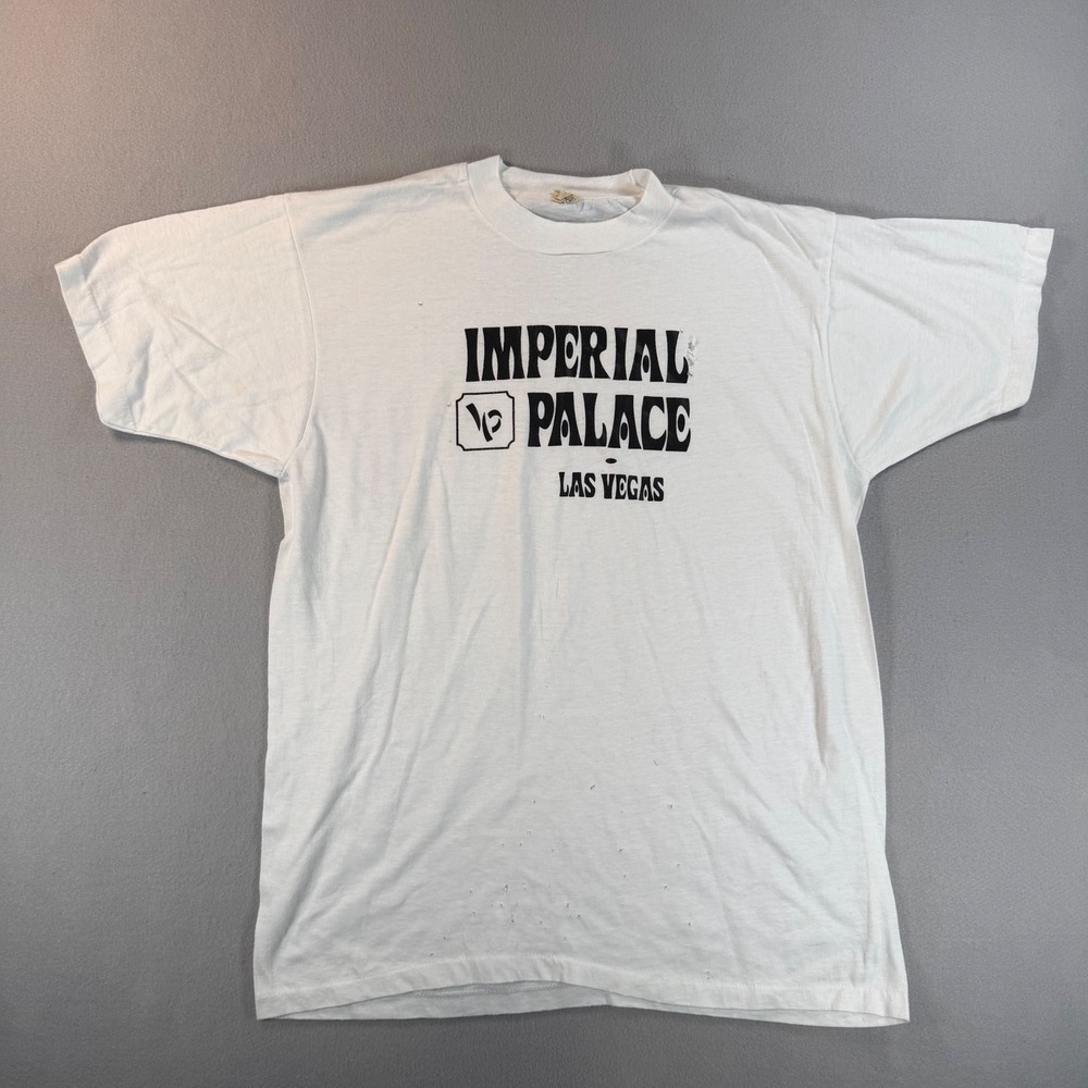 Vintage 80s Imperial Palace Las Vegas T Shirt XL Super Screen Stars Distressed